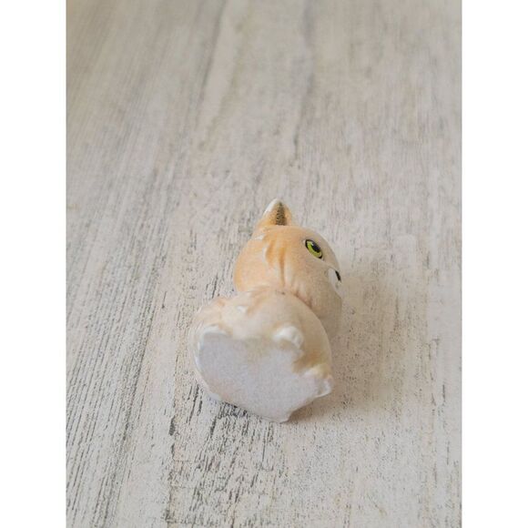 Flocked white cat mini AS IS bow doll accessory pet toy - Picture 5 of 5